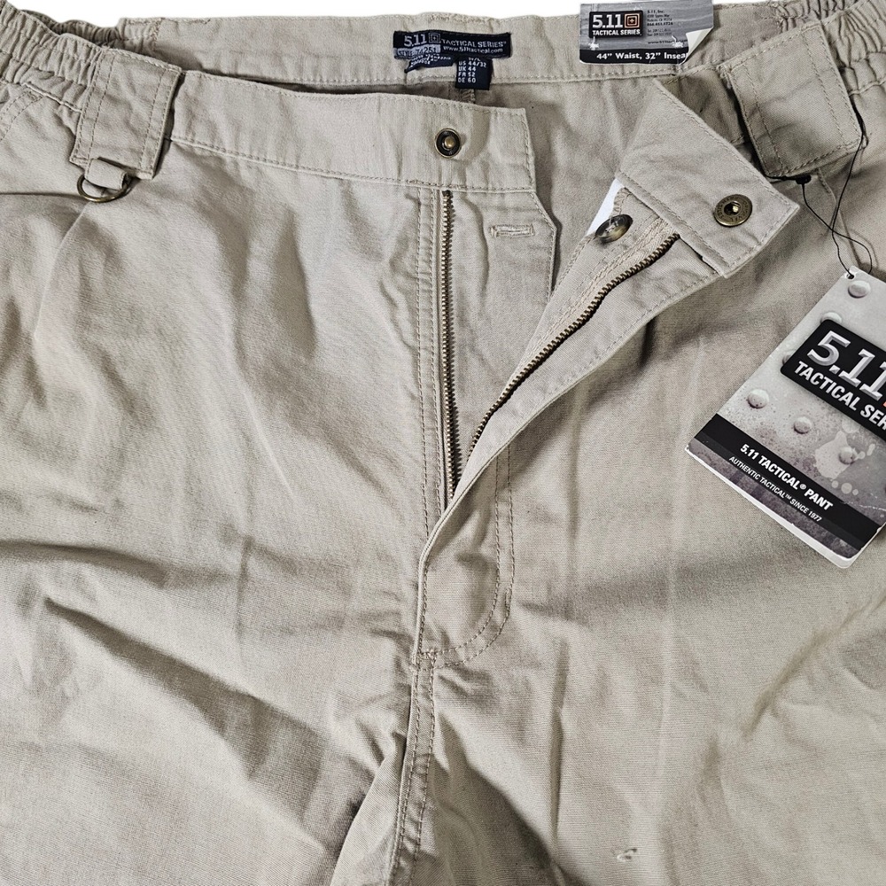 5.11 Tactical Series Men 44x32 Khaki Cotton Canvas Cargo Work Pants 74251 NWT